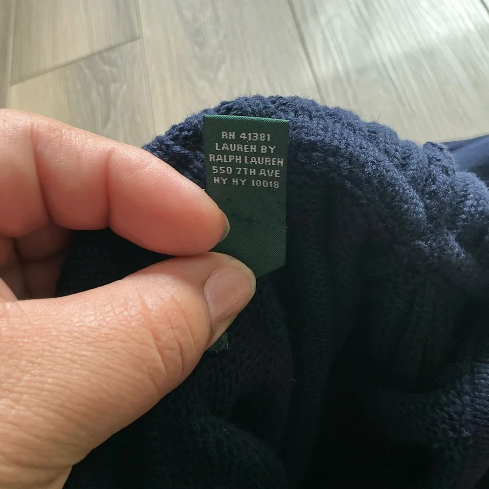 LRL Ralph Lauren Navy Turtleneck Sweater /Y2K cotton Knit